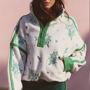 FP Movement Mountain High Embroidered Half Zip Fleece NWOT